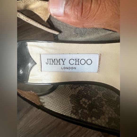 Jimmy Choo Lace Sling Back Heels Size 38 - Picture 7 of 14